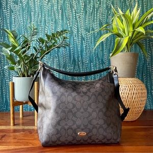 Coach Celeste Convertible Hobo Crossbody Bag ( Brown Black)